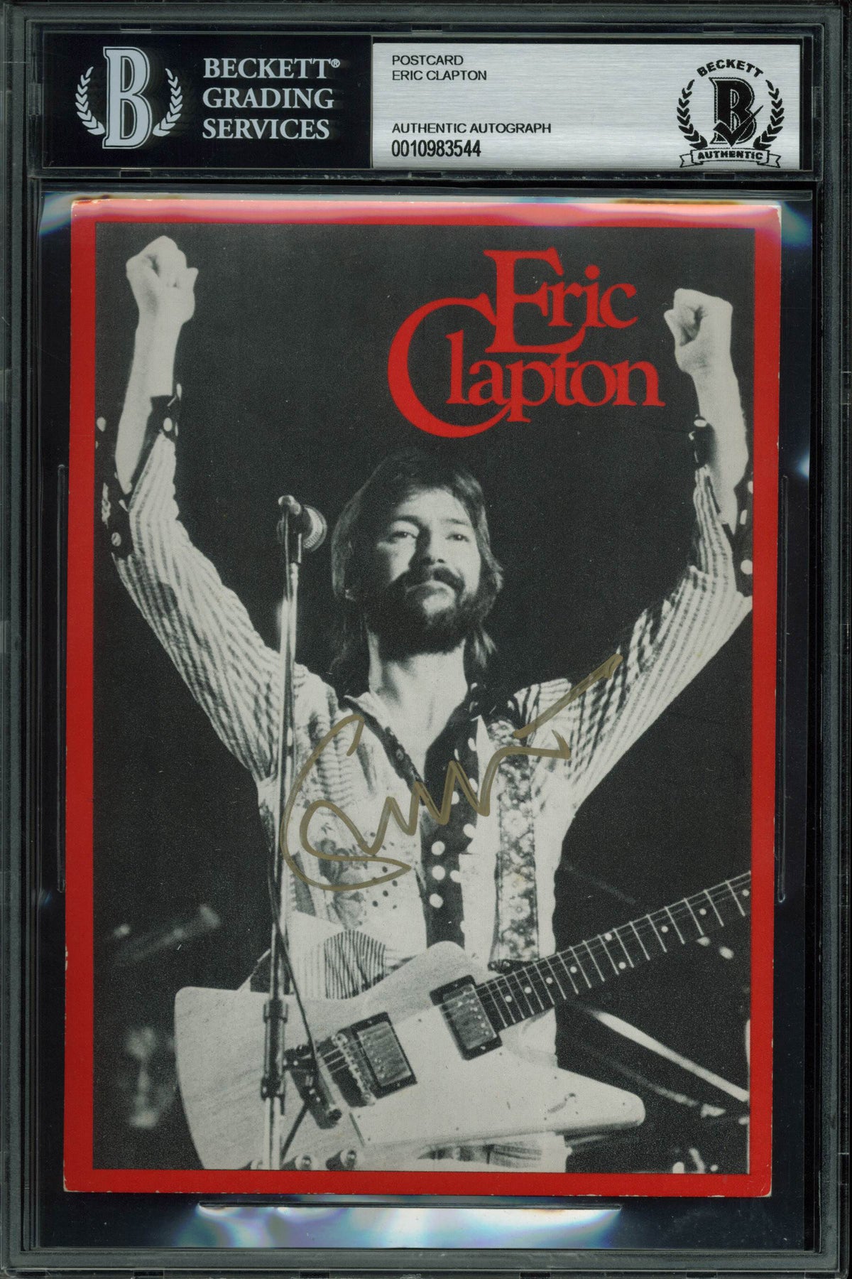 Eric Clapton Authentic Signed 5x7 Postcard BAS Slabbed