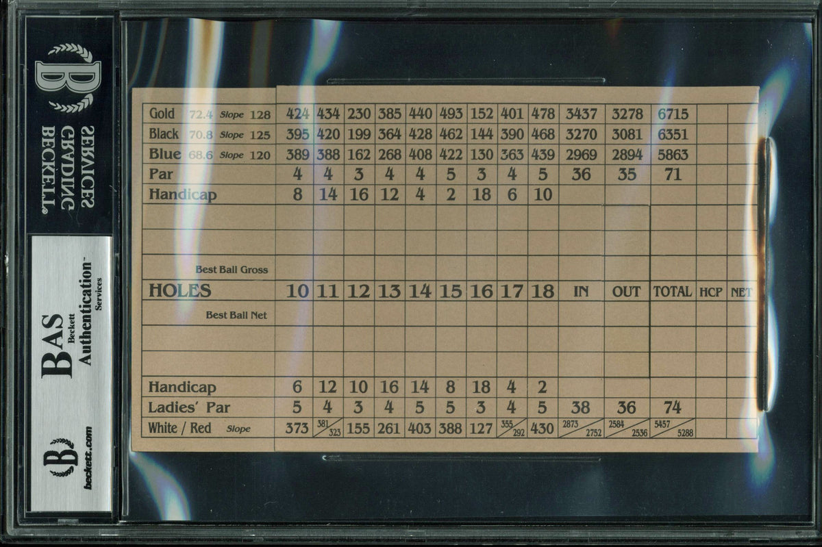 Billy Casper, Chi-Chi Rodriguez & Doug Ford Signed Scorecard BAS Slabbed