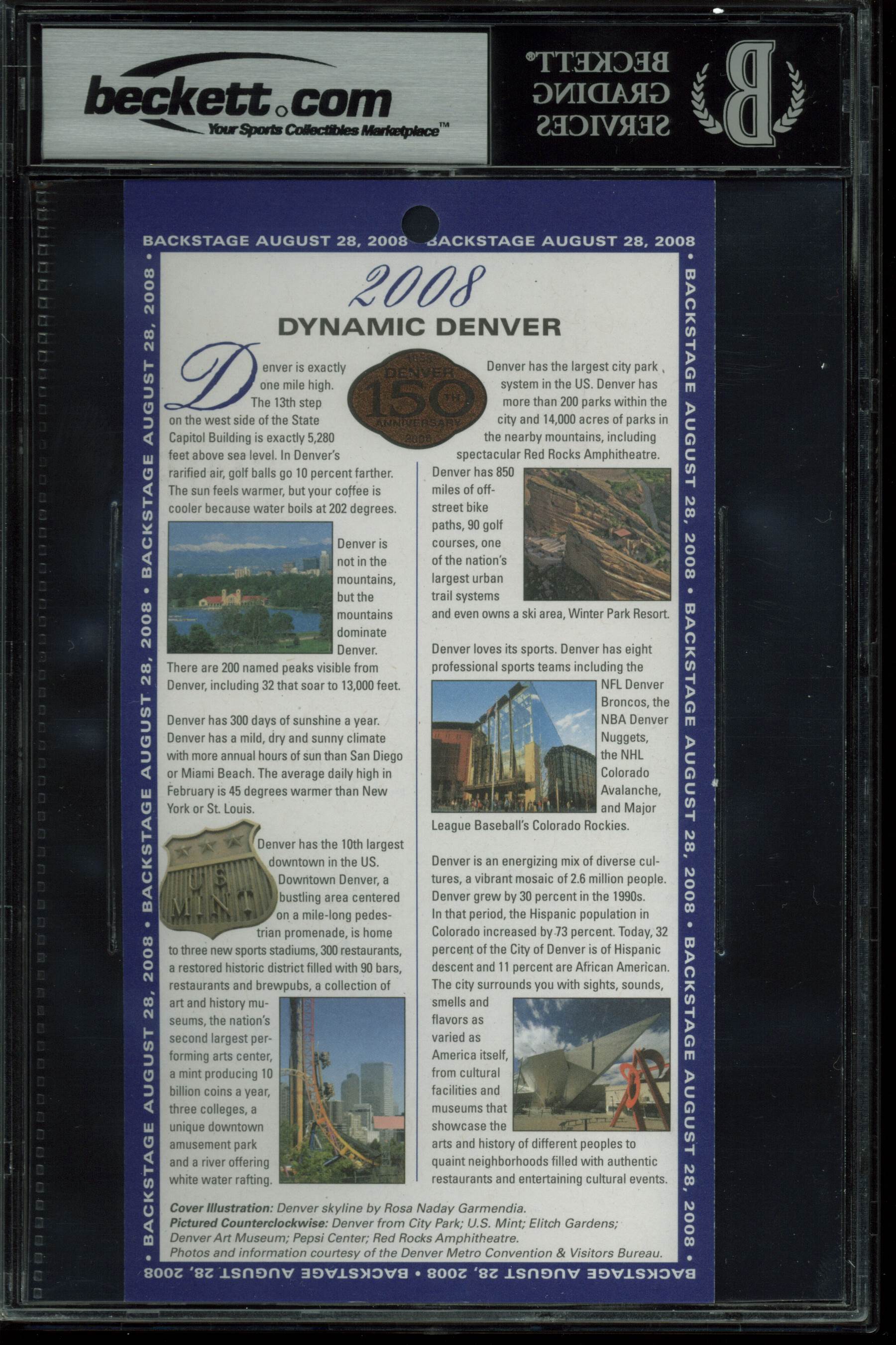 Barack Obama Signed 4x7.5 2008 DNC Backstage Pass Auto Graded Gem 10! BAS Slab
