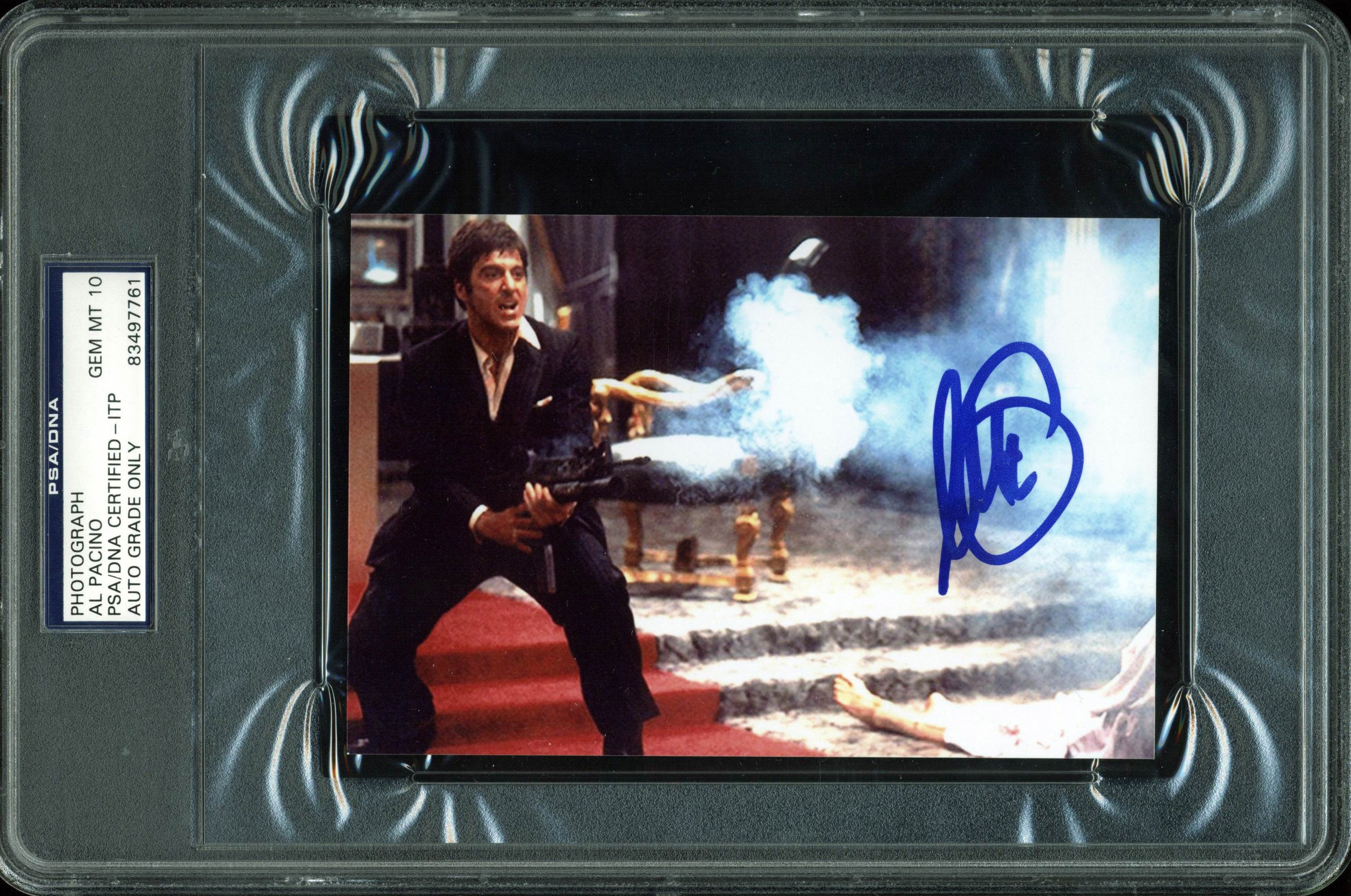 Al Pacino Scarface Authentic Signed 4x6 Photo Auto Graded Gem 10! PSA Slabbed