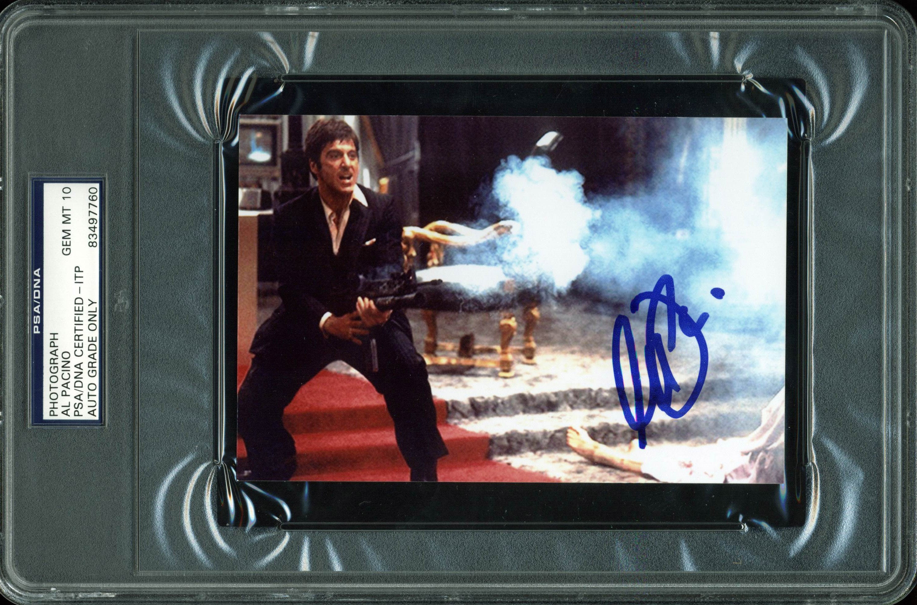 Al Pacino Scarface Authentic Signed 4x6 Photo Auto Graded Gem 10! PSA Slabbed