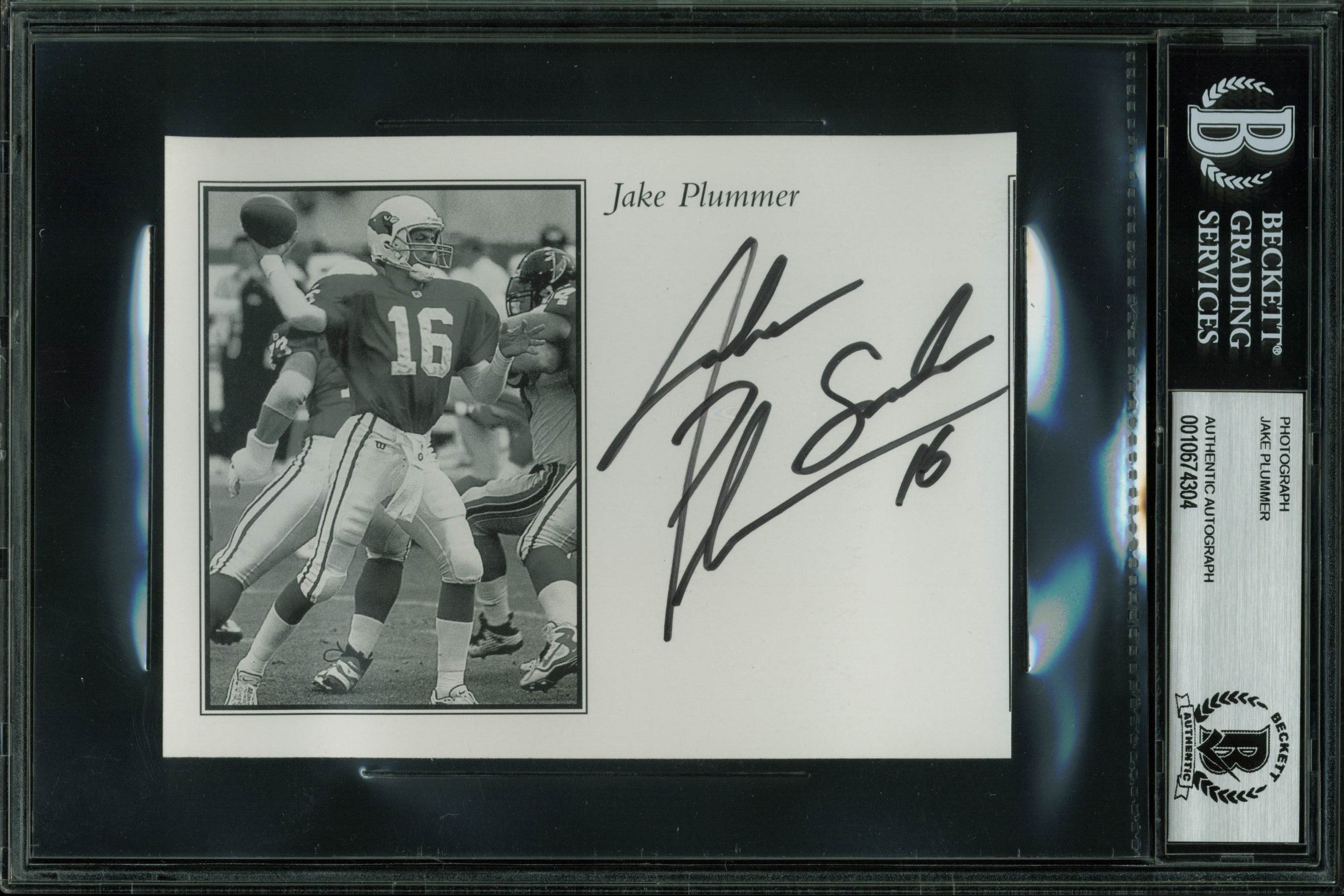 Cardinals Jake Plummer Authentic Signed 4.25x5.5 Photo Autographed BAS Slabbed