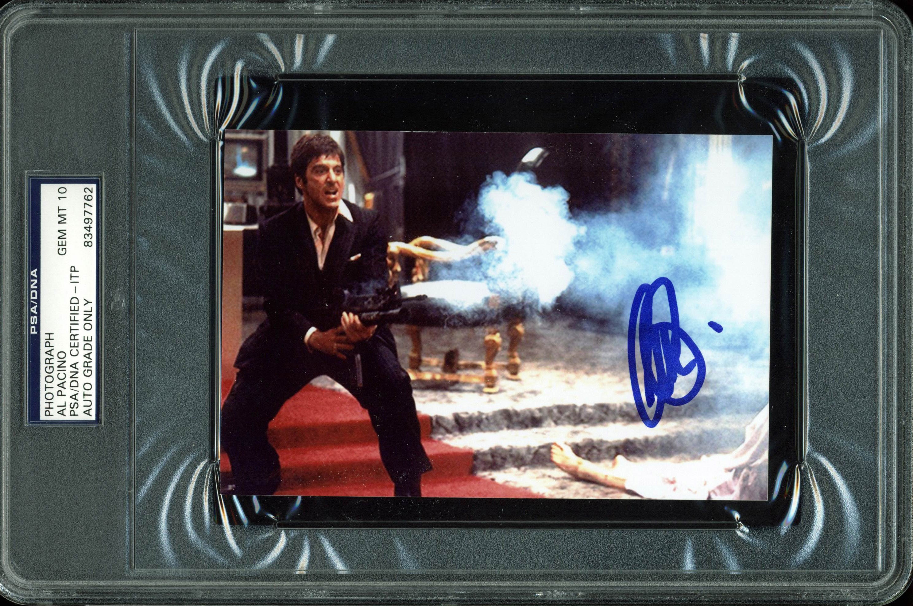 Al Pacino Scarface Authentic Signed 4x6 Photo Auto Graded Gem 10! PSA Slabbed