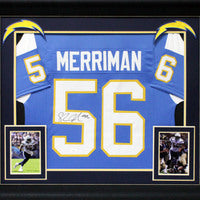 Shawne Merriman Authentic Signed Powder Blue Pro Style Framed Jersey JSA Witness