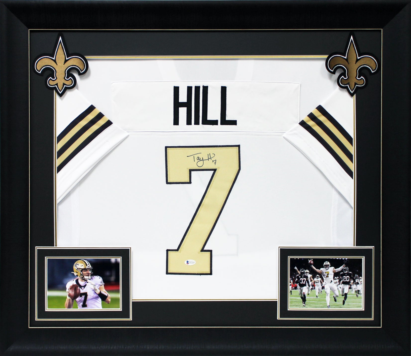 Taysom Hill Authentic Signed White Pro Style Framed Jersey BAS Witnessed
