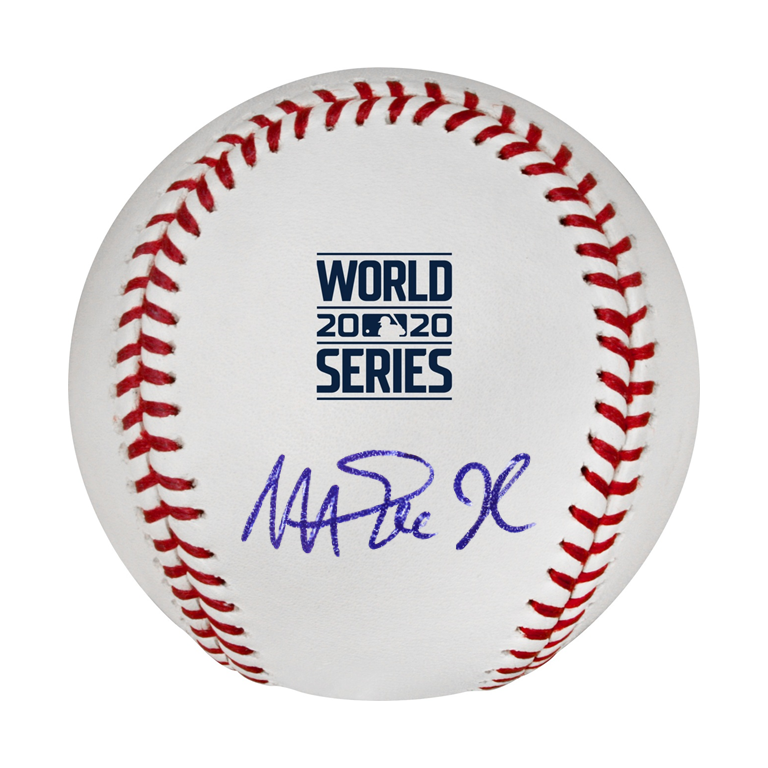 Dodgers Magic Johnson Signed 2020 World Series Logo Oml Baseball BAS Witnessed