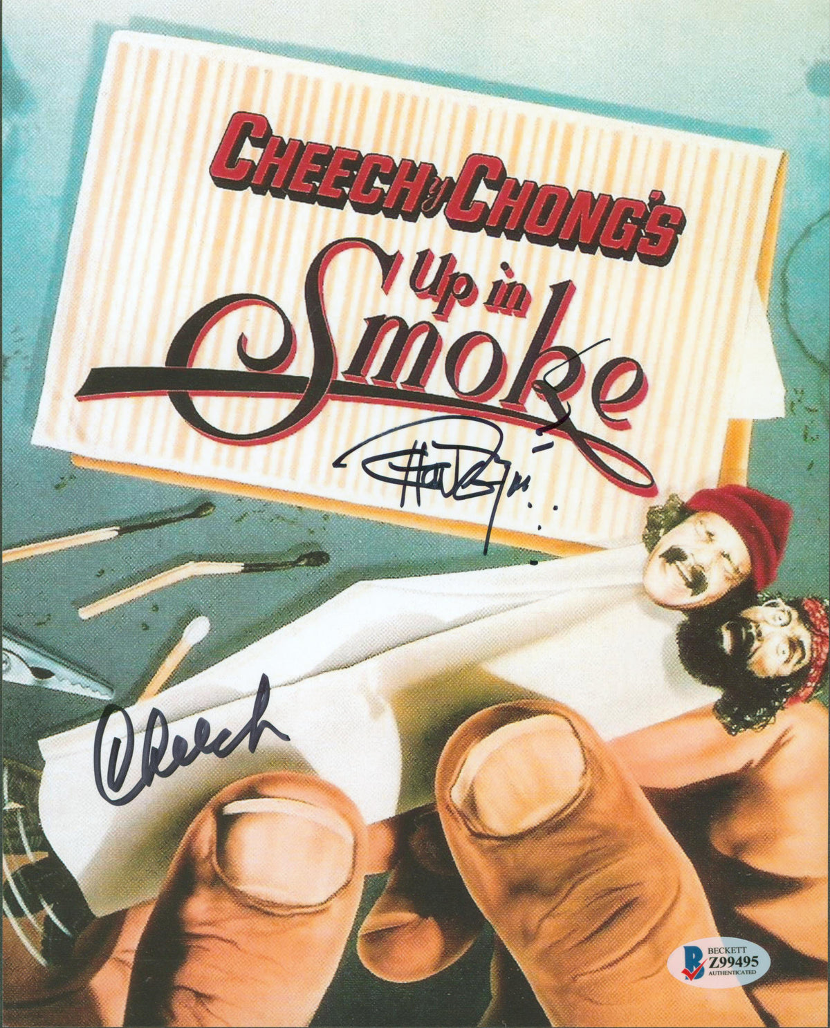 Cheech Marin & Tommy Chong Up in Smoke Authentic Signed 8x10 Photo BAS #Z99495