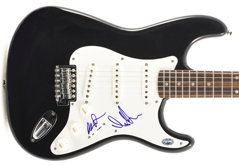 Andrew Vanwyngarden & Ben Goldwasser MGMT Authentic Signed Guitar PSA #J33857