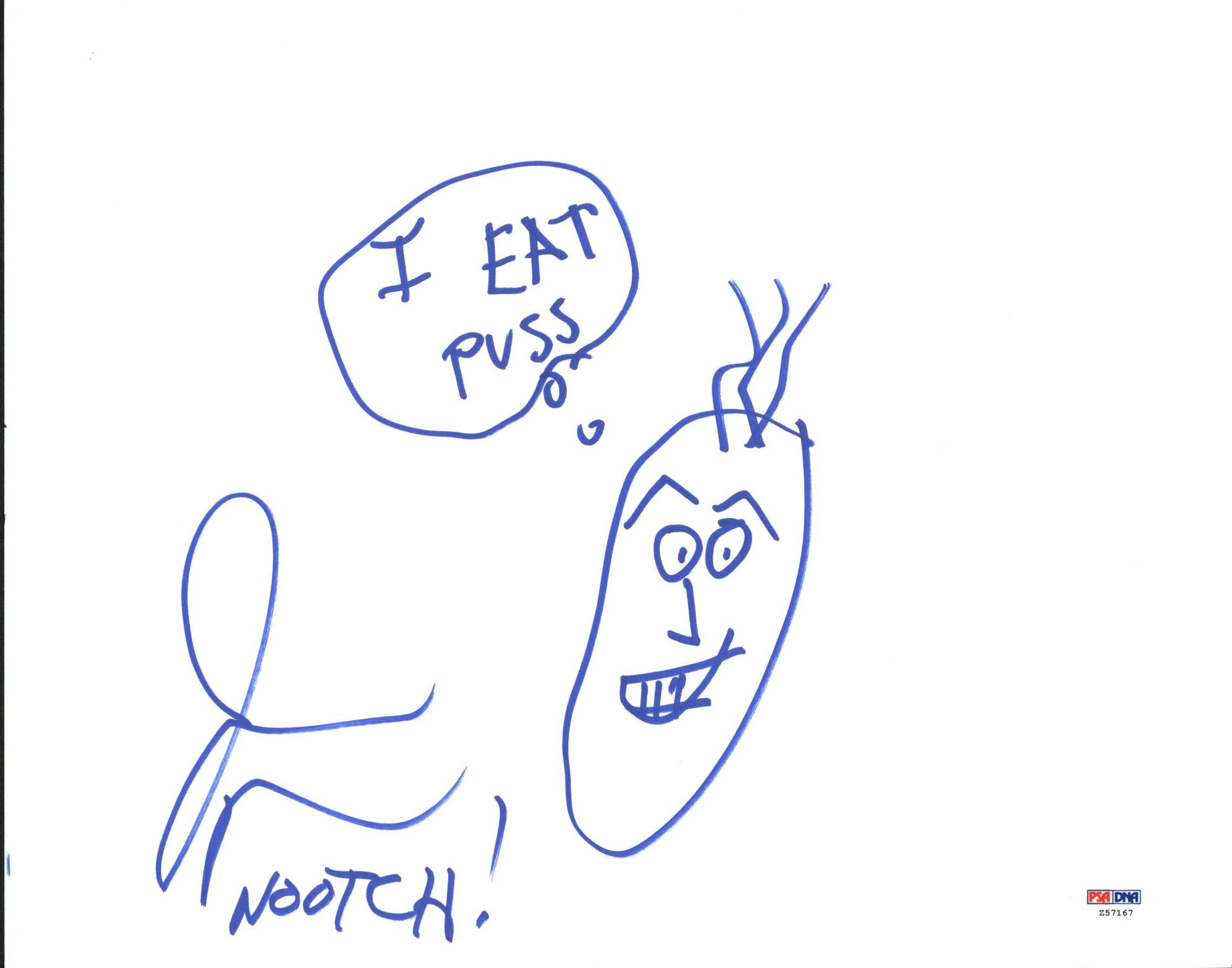 Jason Mewes "Nootch" Authentic Signed 11x14 Hand Drawn Sketch PSA/DNA #Z57167