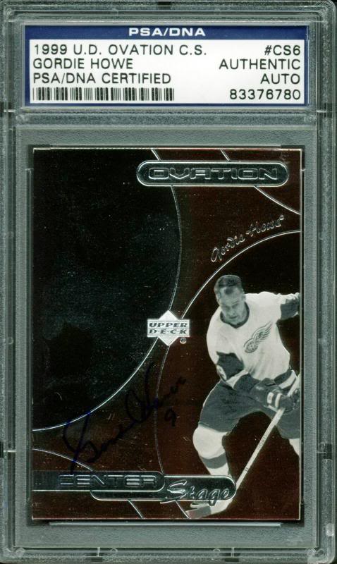 Red Wings Gordie Howe Authentic Signed Card 1999 Ud Ovation #Cs6 PSA/DNA Slabbed