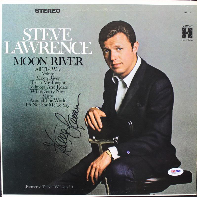 Steve Lawrence Moon River Signed Album Cover W/ Vinyl PSA/DNA #V16016