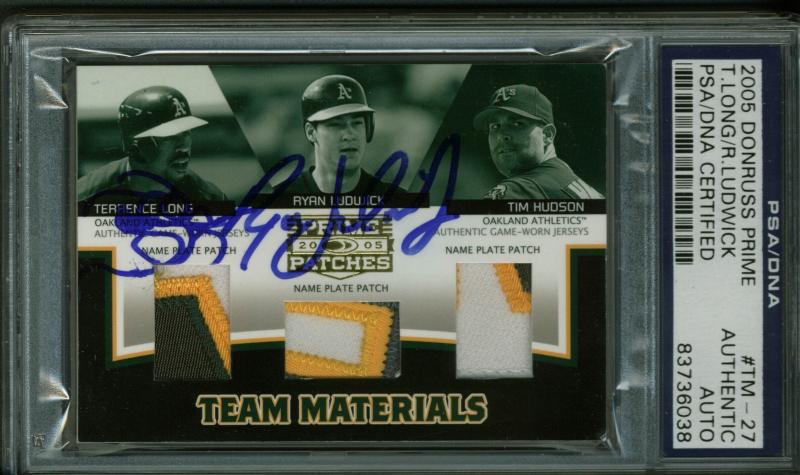 Terrence Long & Ryan Ludwick Signed Card 2005 Donruss Prime #Tm-27 PSA Slabbed