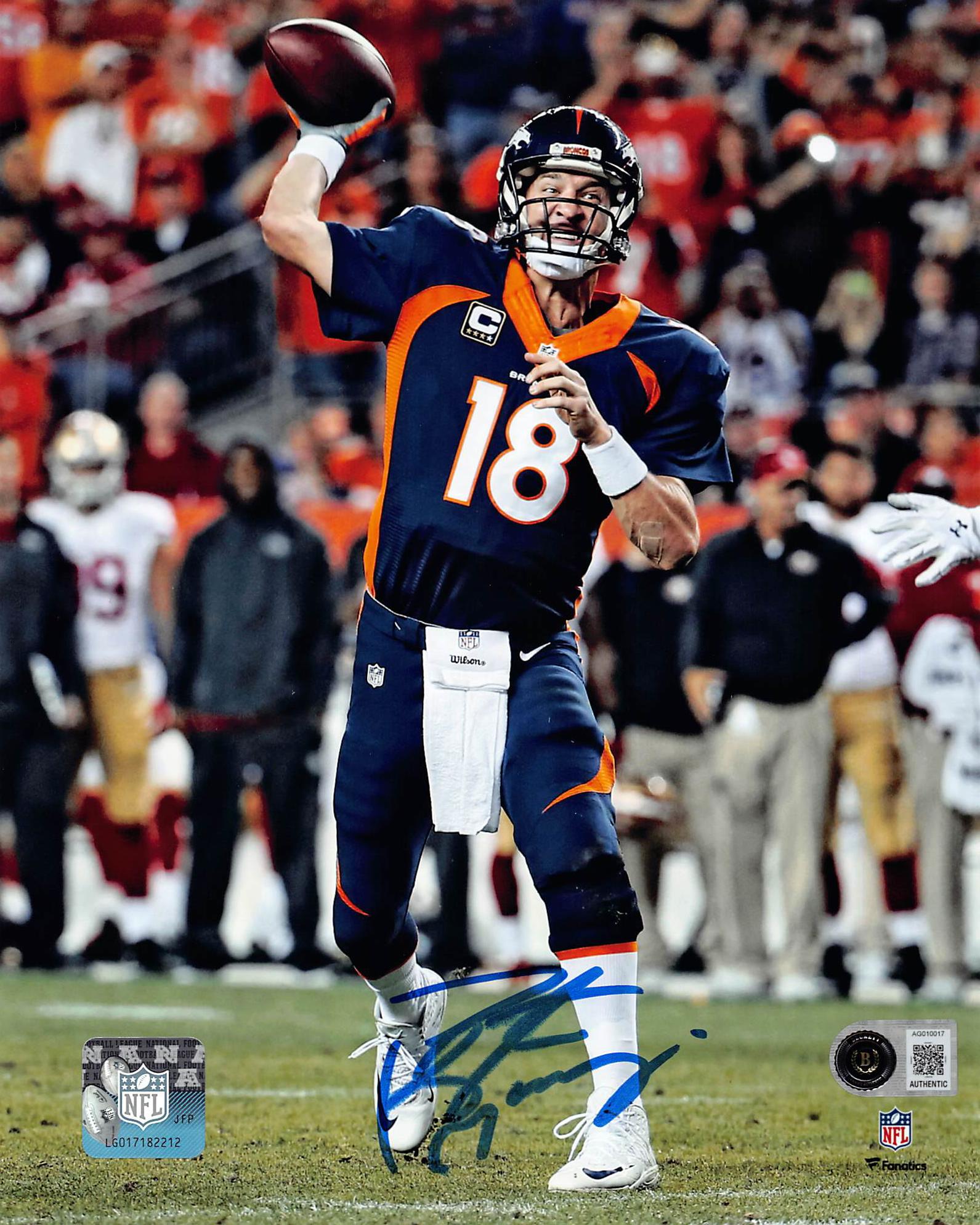 Broncos Peyton Manning Authentic Signed 8x10 Photo Autographed BAS #AG010017