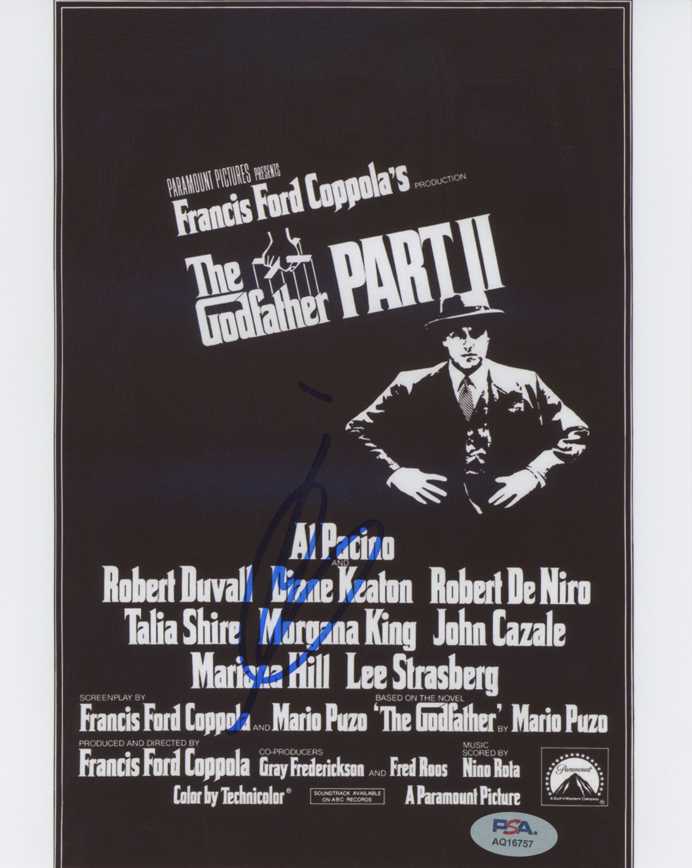 Al Pacino The Godfather Part 2 Authentic Signed 8x10 Photo PSA/DNA #AQ16757