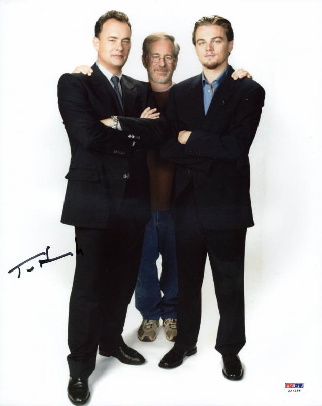 Tom Hanks Signed Authentic 11X14 Photo W/ Spielberg & Dicaprio PSA/DNA #X44186