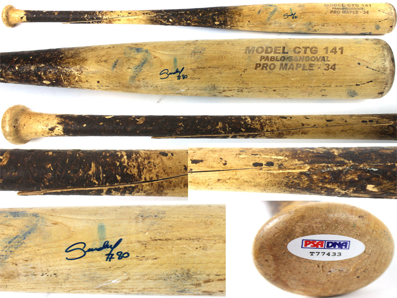 Red Sox Pablo Sandoval Signed Game Used Minor League Baseball Bat PSA #T77433