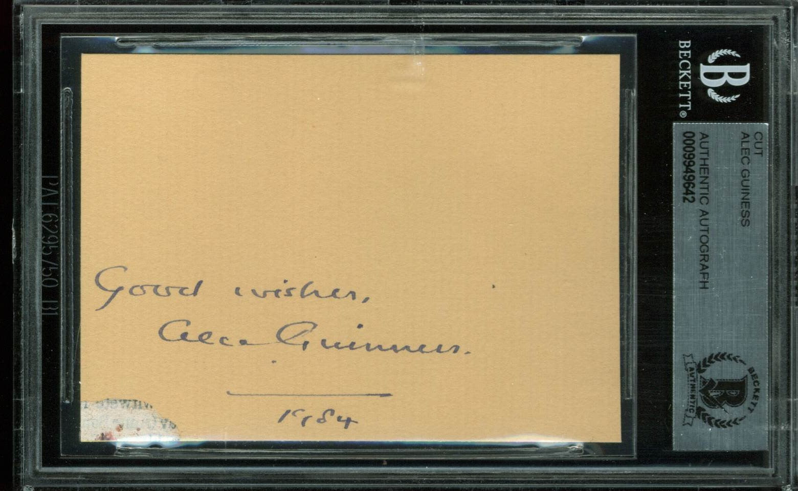 Alec Guinness Star Wars Authentic Signed 2.5x3.5 Cut Signature BAS Slabbed