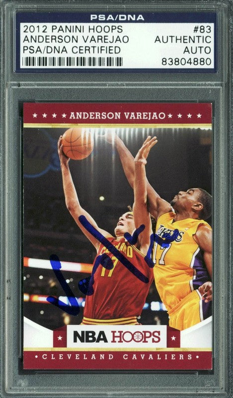 Cavaliers Anderson Varejao Signed Card 2012 Panini Hoops #83 PSA/DNA Slabbed