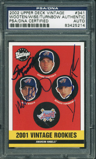 Wooten Wise & Turnbow Authentic Signed Card 2002 Ud Vintage #341 PSA/DNA Slabbed