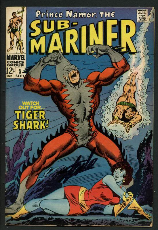 Stan Lee Signed Prince Namor The Sub-Mariner #5 Comic Book 1968 PSA/DNA #W18847