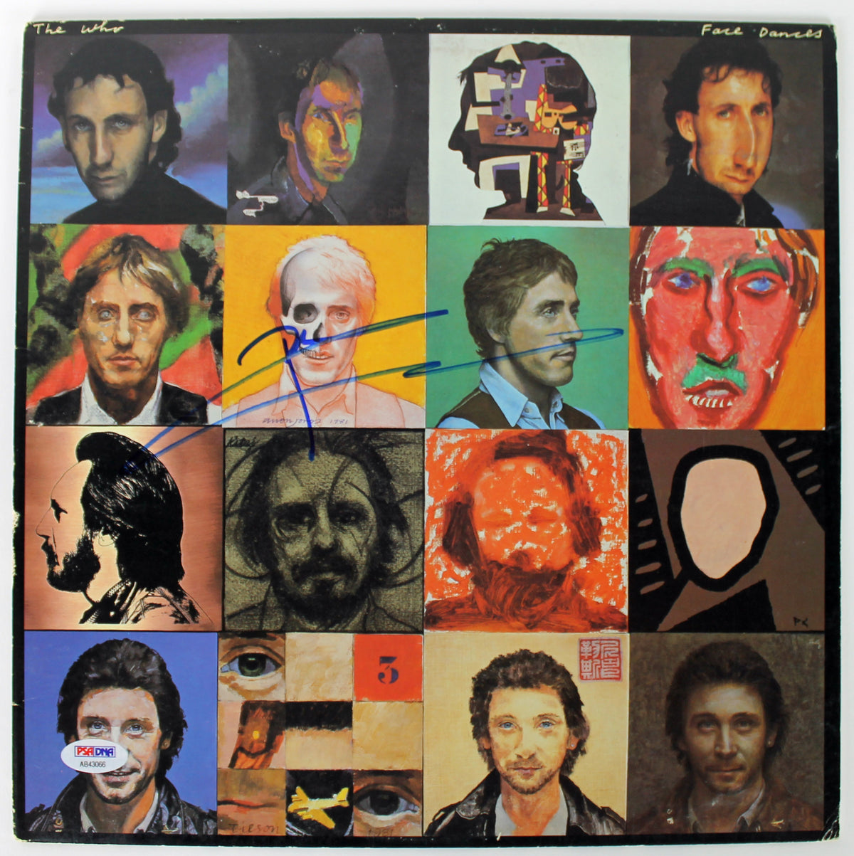 Pete Townshend The Who Authentic Signed Face Dances Album Cover PSA/DNA #AB43066