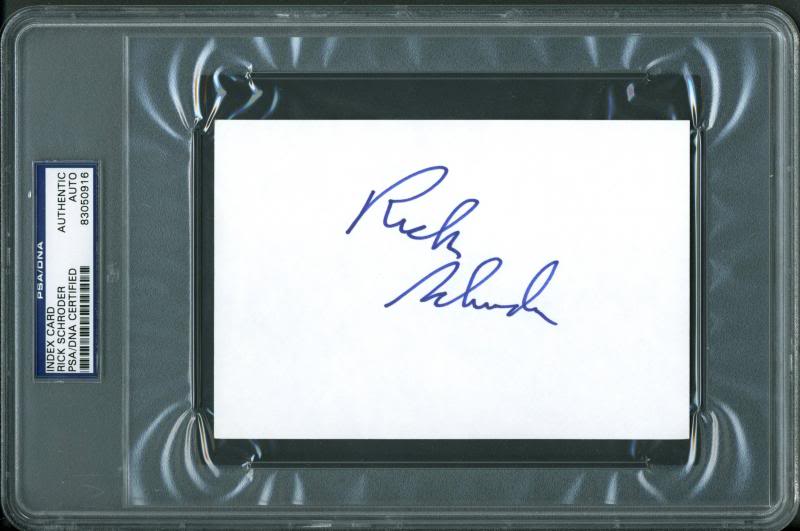 Rick Schroder Authentic Signed 4X6 Index Card Autographed PSA/DNA Slabbed