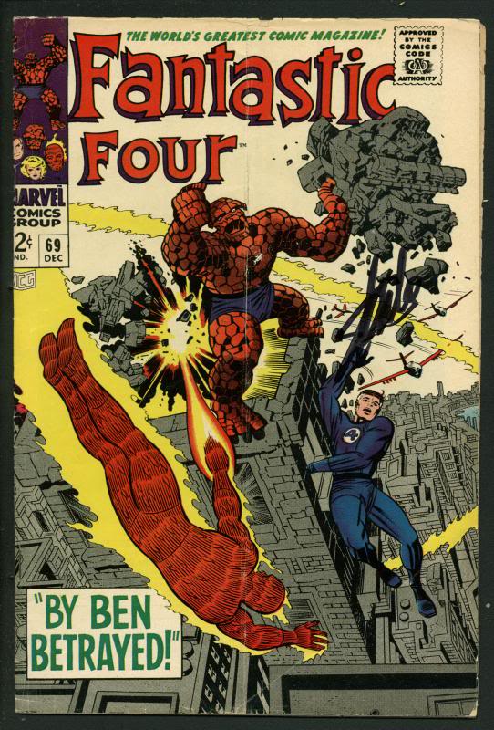 Stan Lee Signed Fantastic Four #69 Comic Book By Ben Betrayed PSA/DNA #W18828