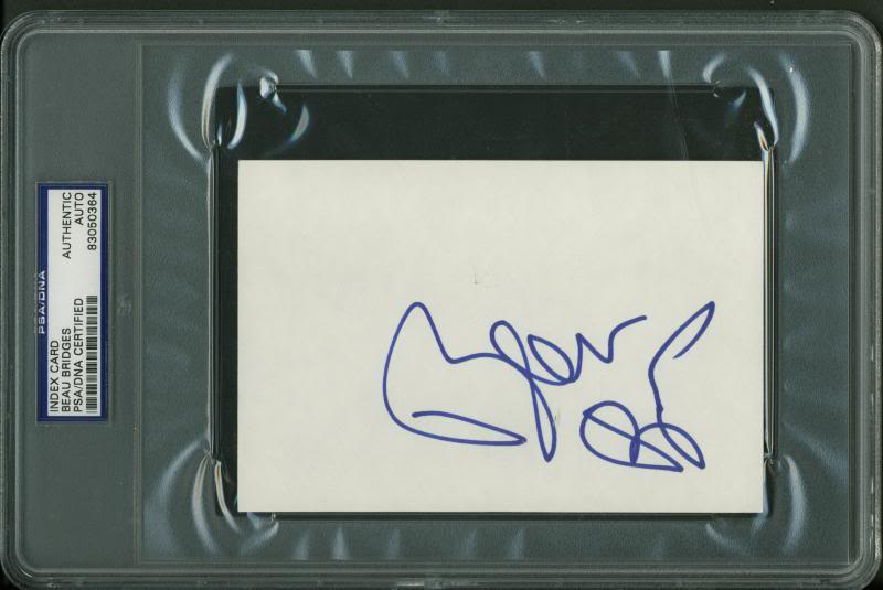 Beau Bridges Authentic Signed 4x6 Index Card Autographed PSA Slabbed #83050364