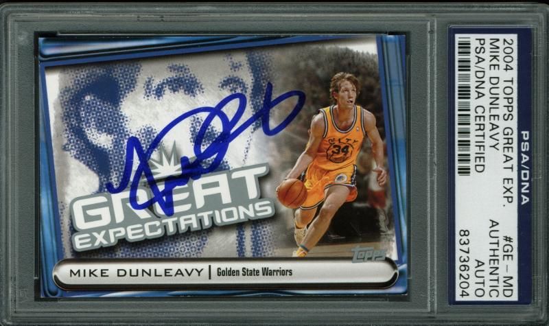 Warriors Mike Dunleavy Signed Card 2004 Topps Great Exp #Fe-Md PSA/DNA Slabbed