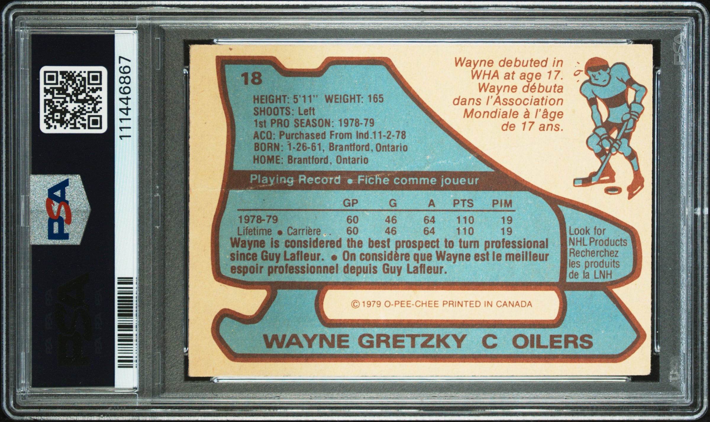 Oilers Wayne Gretzky Signed 1979 O-Pee-Chee #18 Rookie Card Auto 10! PSA Slab 2