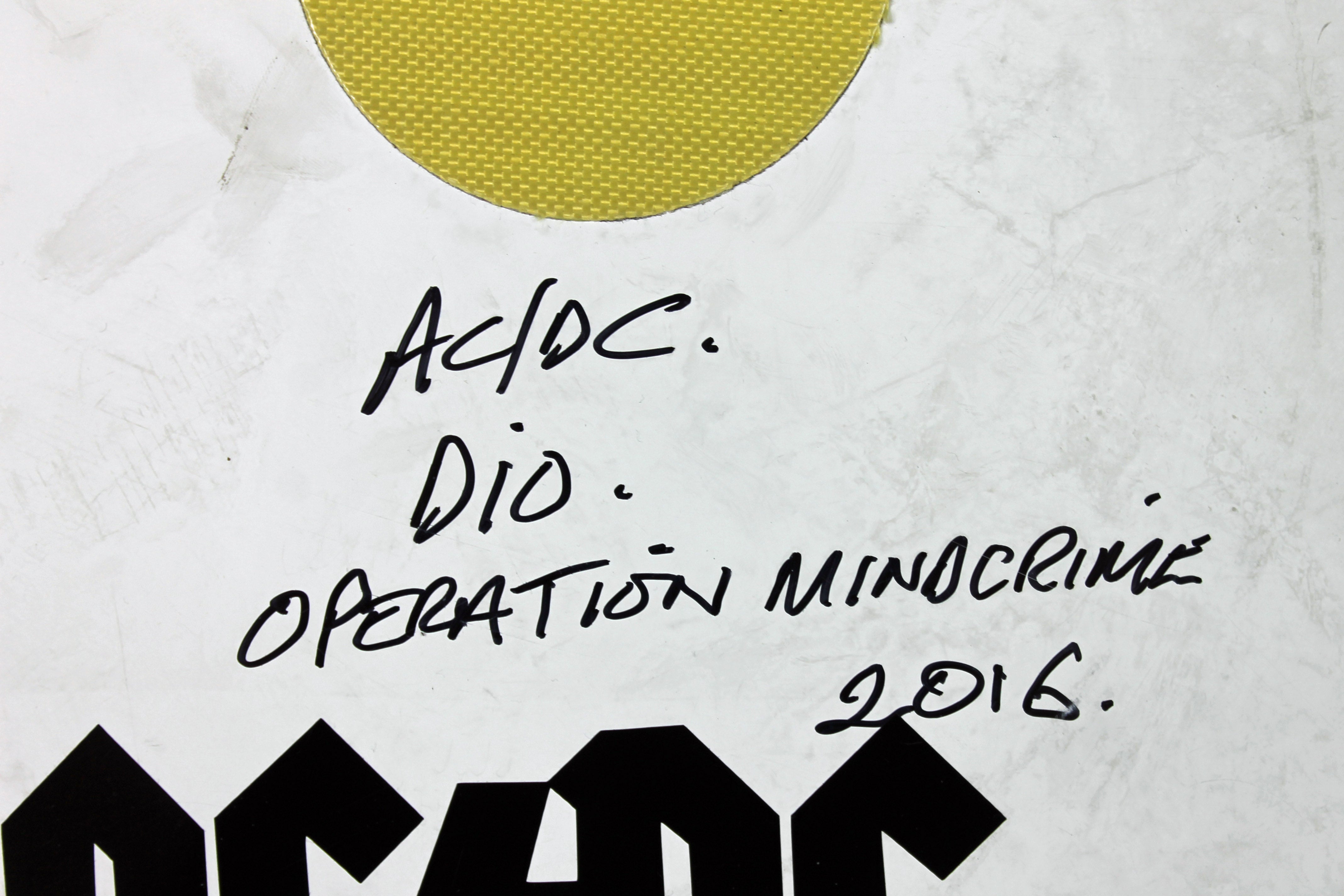 Simon Wright "AC/DC DIO Operation Mindcrime" Signed 23 Inch Drumhead PSA AB40583