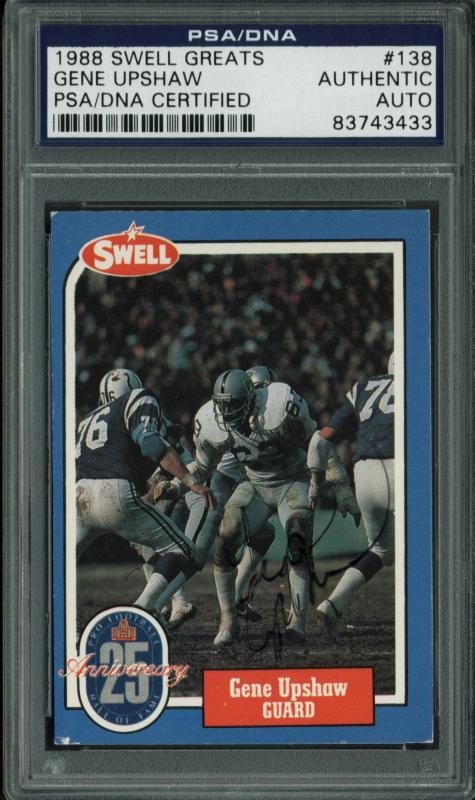 Raiders Gene Upshaw Authentic Signed Card 1988 Swell Greats #138 PSA/DNA Slabbed