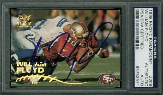 49Ers William Floyd Signed Card 1998 Pacific Paramount #206 PSA/DNA Slabbed