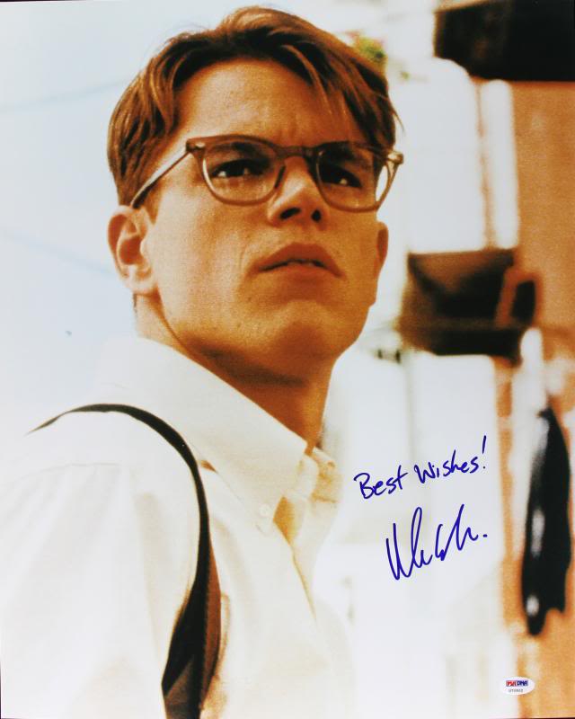 Matt Damon Talented Mr. Ripley Signed Authentic 16X20 Photo PSA/DNA #U70502