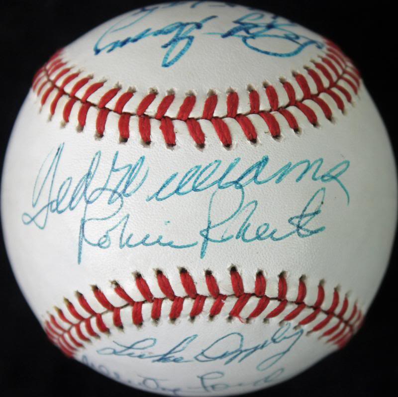HOFers (5) Ted Williams, Whitey Ford +3 Signed Onl Baseball PSA/DNA #W00399