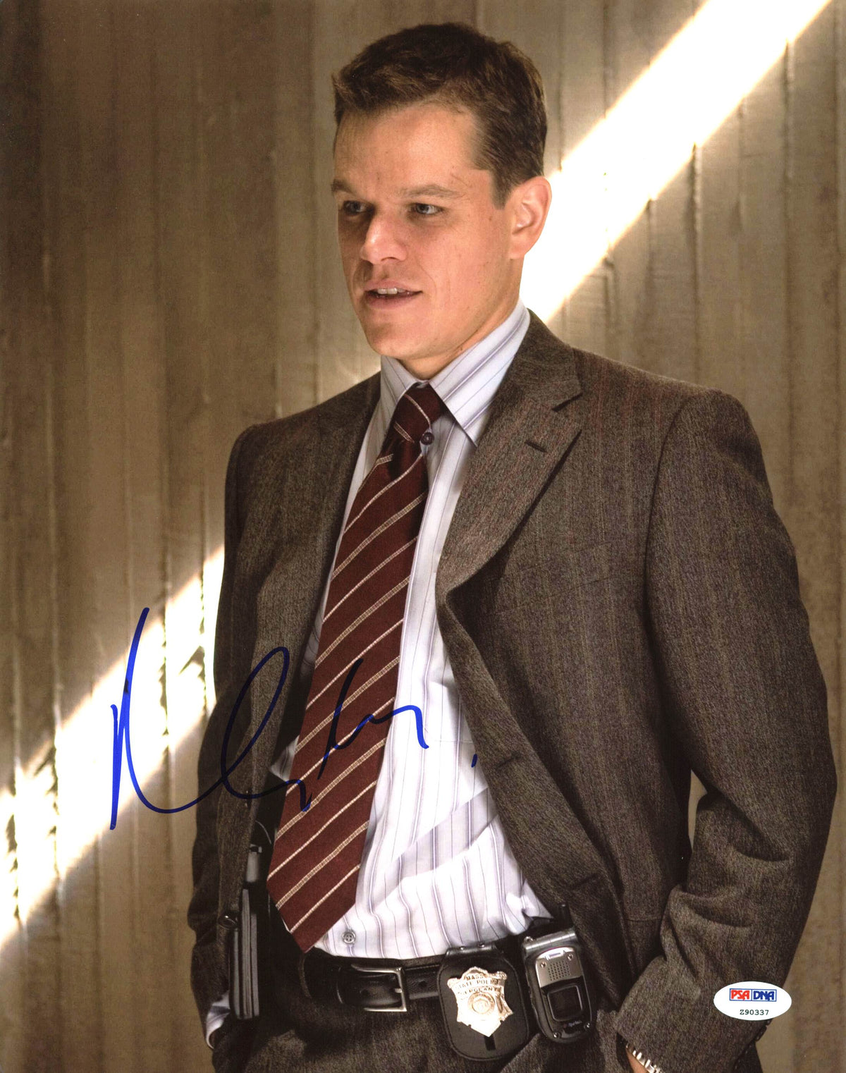 Matt Damon The Departed Authentic Signed 11X14 Photo Autographed PSA/DNA #Z90337