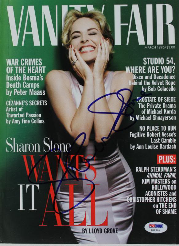 Sharon Stone Authentic Signed 1996 Vanity Fair Magazine PSA/DNA #Q12391