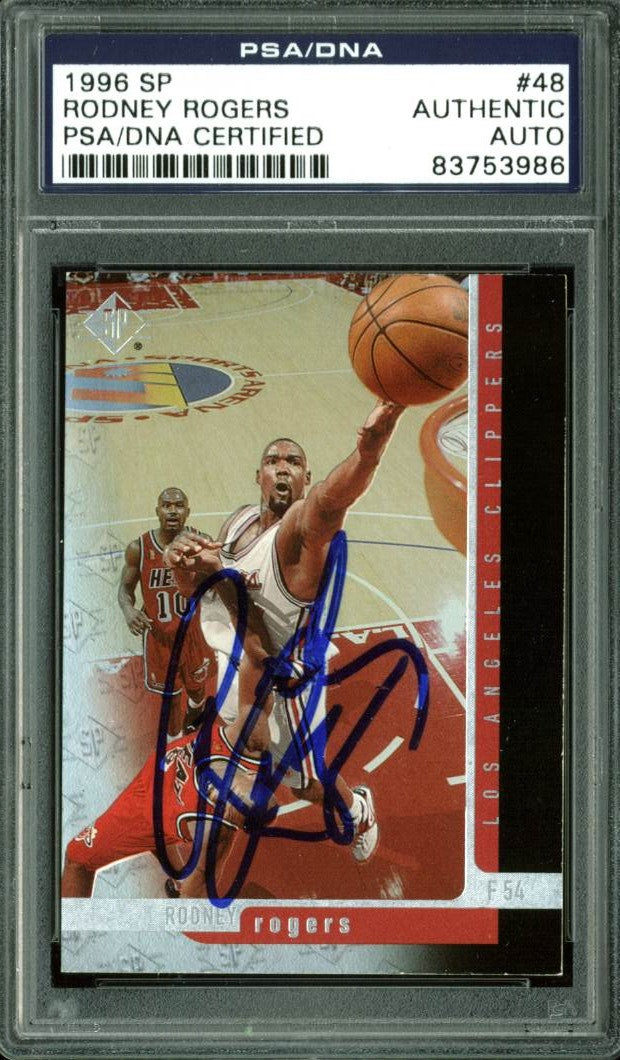 Clippers Rodney Rogers Authentic Signed Card 1996 SP #48 PSA/DNA Slabbed