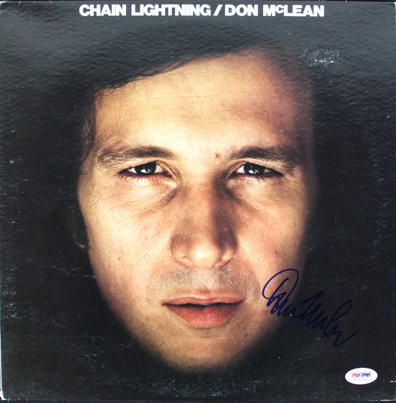 Don Mclean Chain Lighting Signed Album Cover W/ Vinyl PSA/DNA #V16069