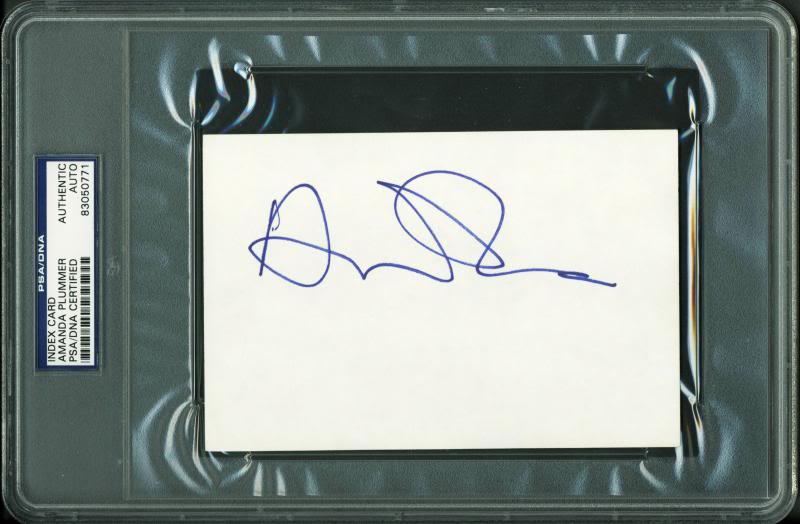 Amanda Plummer Authentic Signed 4X6 Index Card Autographed PSA Slabbed #83050771