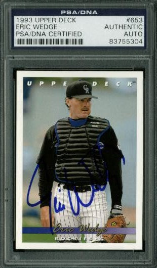 Rockies Eric Wedge Authentic Signed Card 1993 Upper Deck #653 PSA/DNA Slabbed