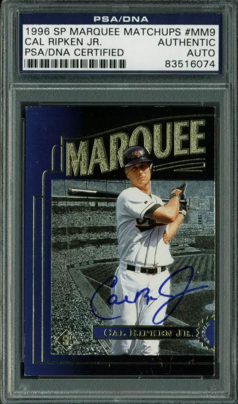 Orioles Cal Ripken Jr. Signed Card 1996 Sp Marquee Matchups #Mm9 PSA/DNA Slabbed
