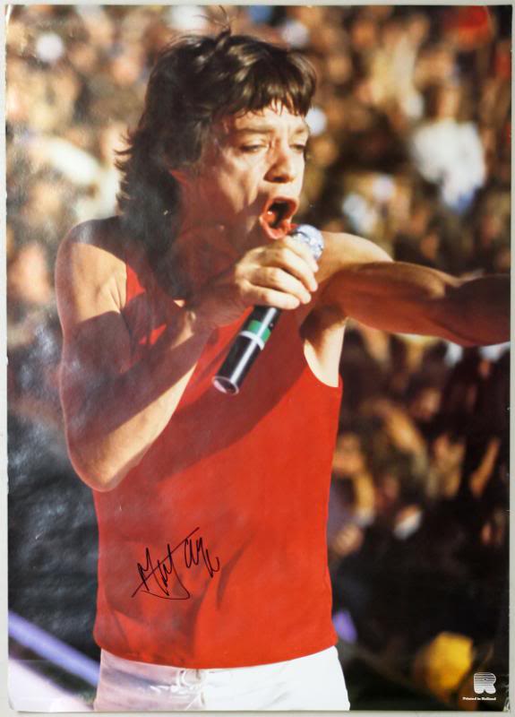 Mick Jagger The Rolling Stones Authentic Signed 23.5X33.5 Poster COA