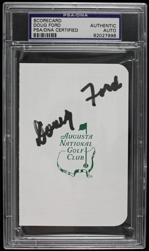 Doug Ford Pga Golf Signed Authentic Masters Scorecard PSA/DNA Slabbed