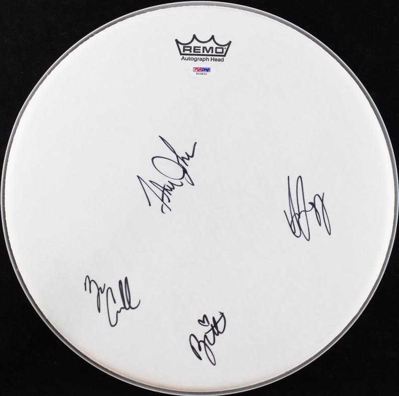 Alabama Shakes- Howard Cockrell Fogg & Johnson Signed 15 In. Drumhead PSA T03832