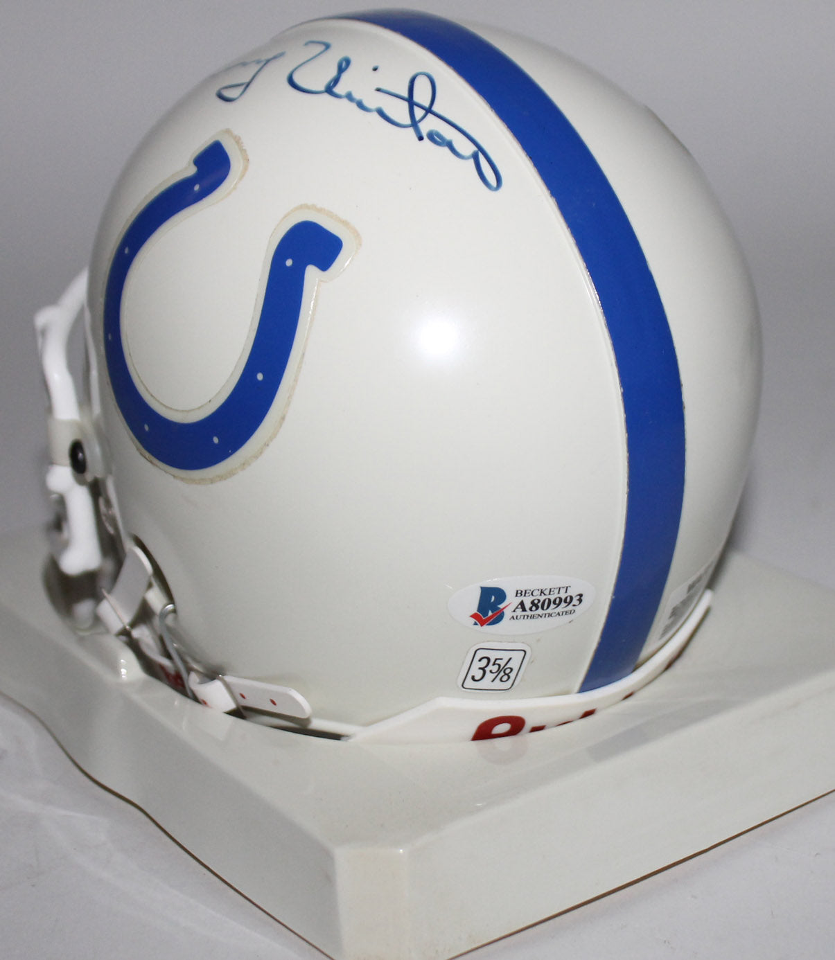 Colts Johnny Unitas Authentic Signed Mini Helmet Autographed BAS #A80993