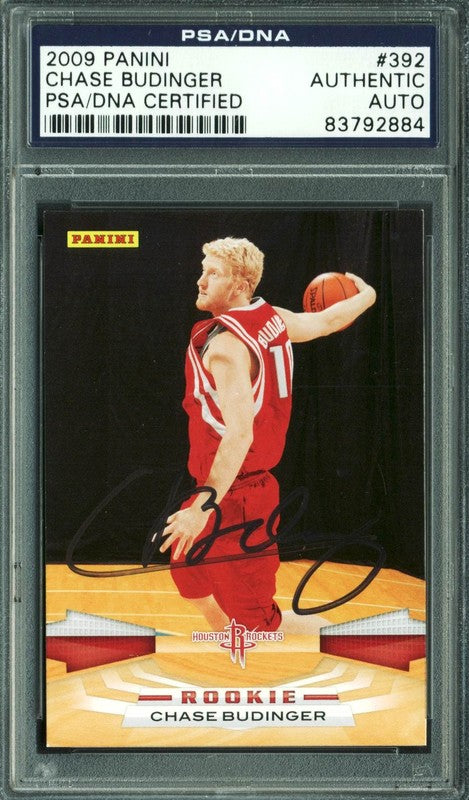 Rockets Chase Budinger Authentic Signed Card 2009 Panini RC #392 PSA/DNA Slabbed