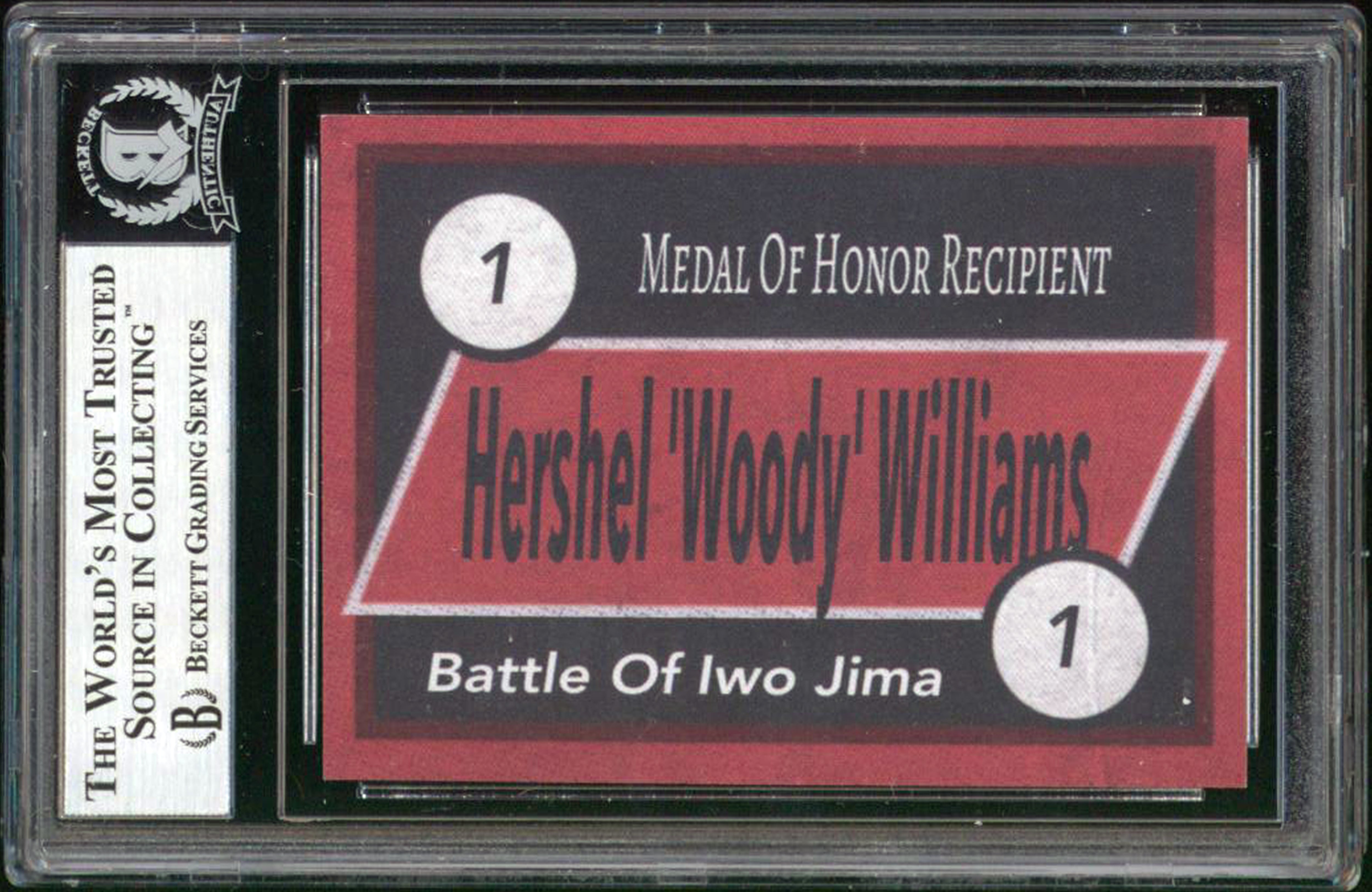 Hershel Williams Signed Metal Of Honor Recipient Trading Card BAS Slabbed