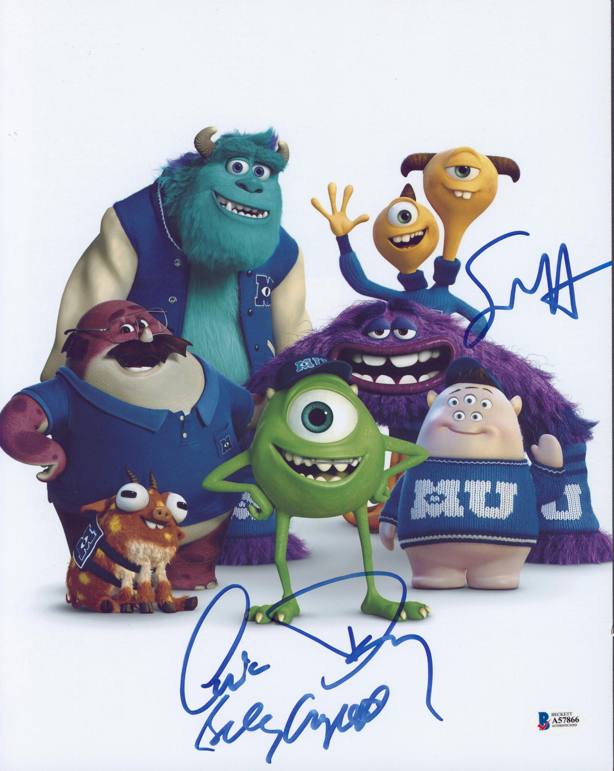 Monsters University (3) Crystal, Hayes & Day Signed 11x14 Photo BAS #A57866