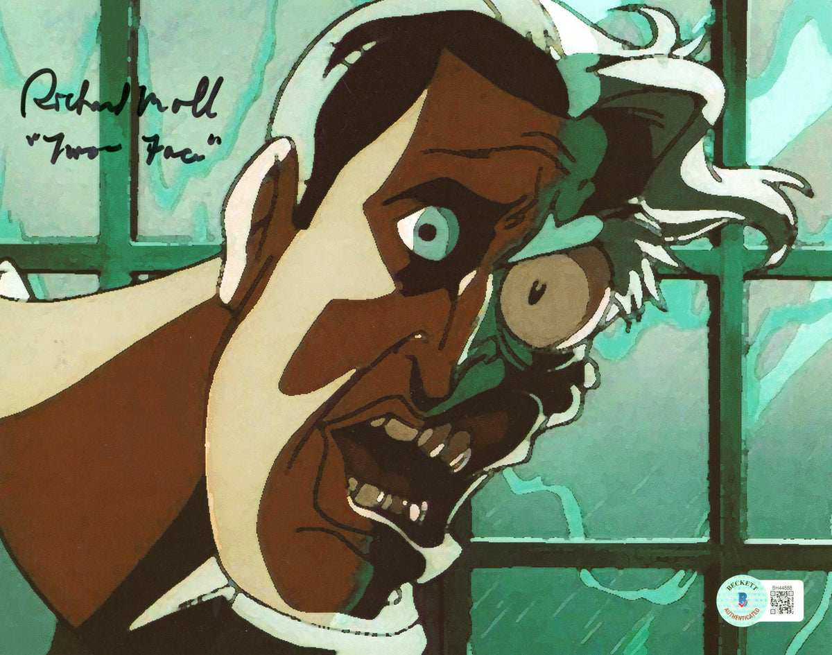 Richard Moll Batman Animated Series "Two Face" Signed 8x10 Photo BAS #BH44888